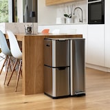 thumbnail of Kitchen Move Papelera de pedal de reciclaje HAJA plata 60L Acero inoxidable Plata