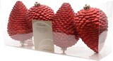 thumbnail of Christbaumschmuck Zapfen bruchfest Ø 7 cm H 12 cm 4 Stück rot