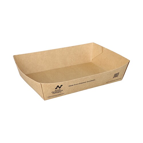 80 Snacktrays, Pappe `NOTPLA` 4 cm x 11 cm x 16 cm braun