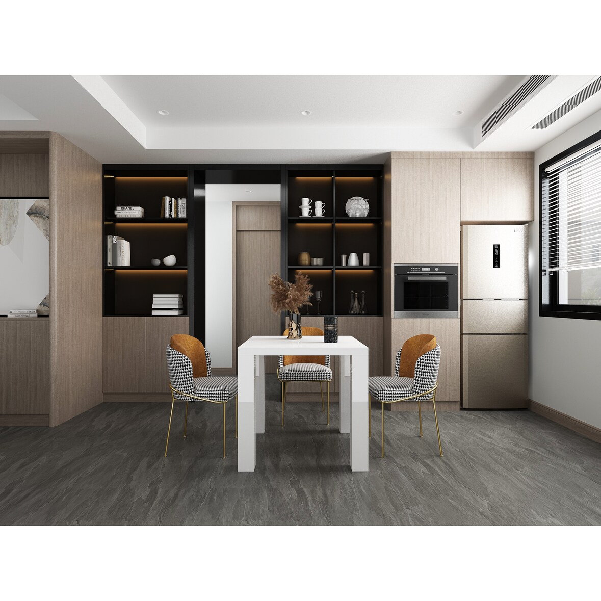 SalesFever Esstisch quadratisch | 80 x 80 cm | MDF weiß Hochglanz lackiert | B 80 x T 80 x H 76 cm