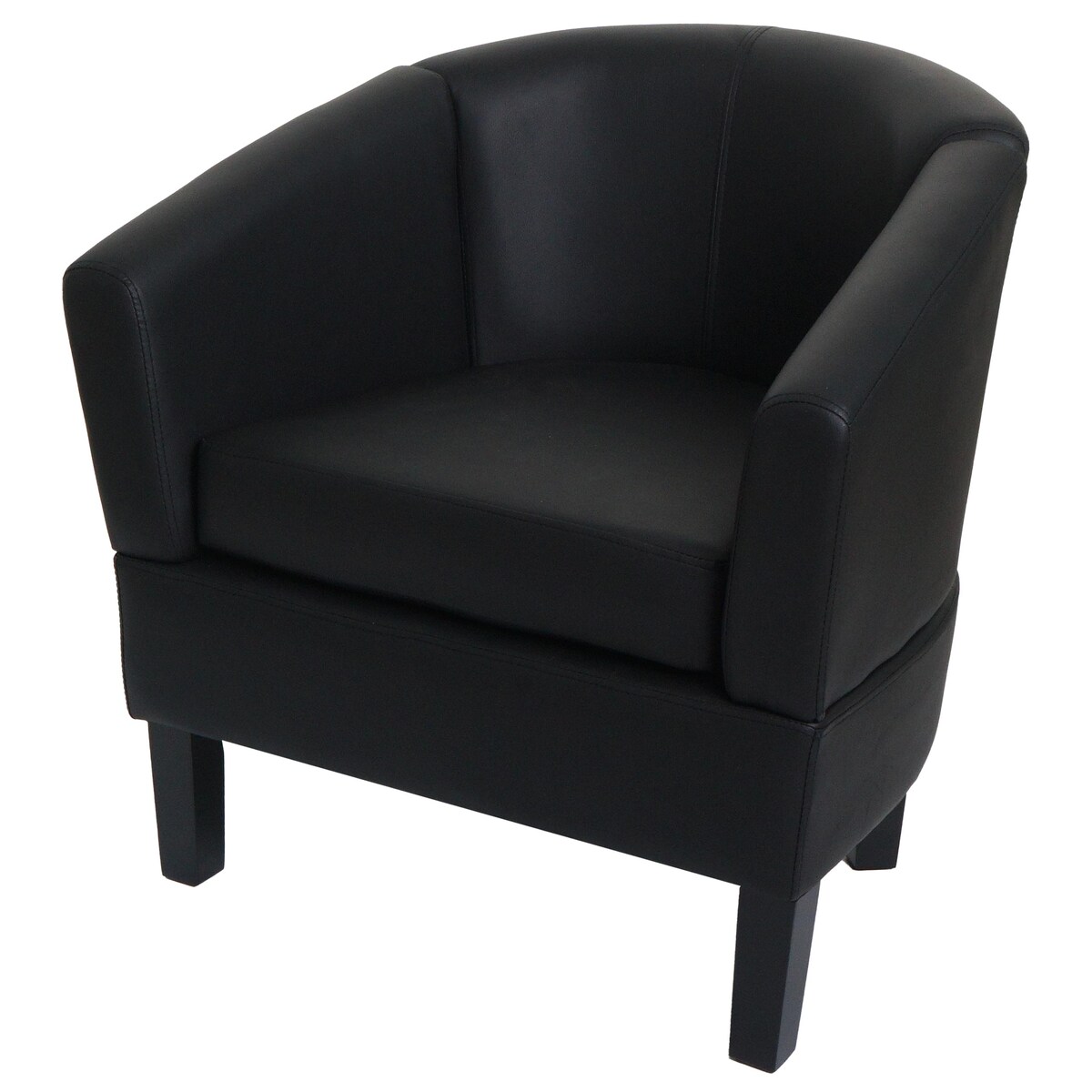 Mendler Lounge-Sessel HWC-O17, Sessel Clubsessel Cocktailsessel, FSC -zertifiziert Kunstleder ~ schwarz