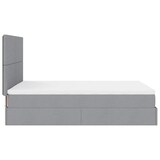 thumbnail of vidaXL Ottoman-Bett mit Matratze & LEDs Hellgrau 140x190 cm Stoff