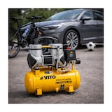 thumbnail of Compressor de ar silencioso 8L isento de óleo 8 bar 1,5 HP / 1,1 kW Inflador elétrico portátil carro VITO