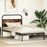thumbnail of vidaXL Bedframe zonder matras bewerkt hout gerookt eiken 107x203 cm