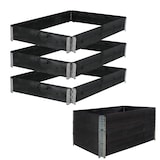 thumbnail of Hochbeet 3er Set Palettenrahmen Pflanzbeet 120x80x60 cm aus Holz schwarz Garten Balkon stapelbar