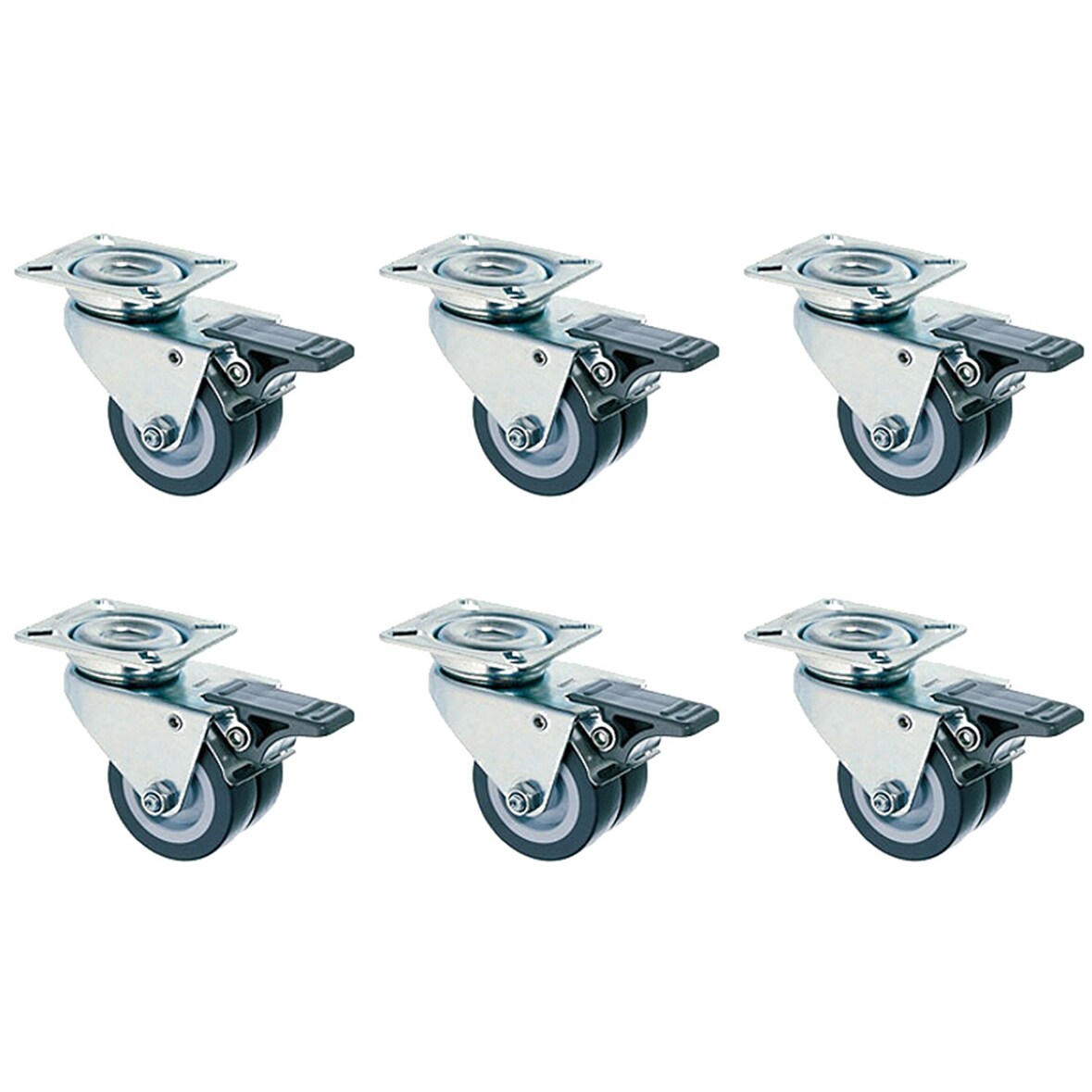 6er Set Strandkorbrollen mit Feststeller - bene living