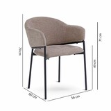 thumbnail of Set aus 2 Stühlen aus Chenille-Stoff mit Armlehnen, Metallgestell, umhüllendes Design für Küche, Esszimmer, Restaurants – Grace