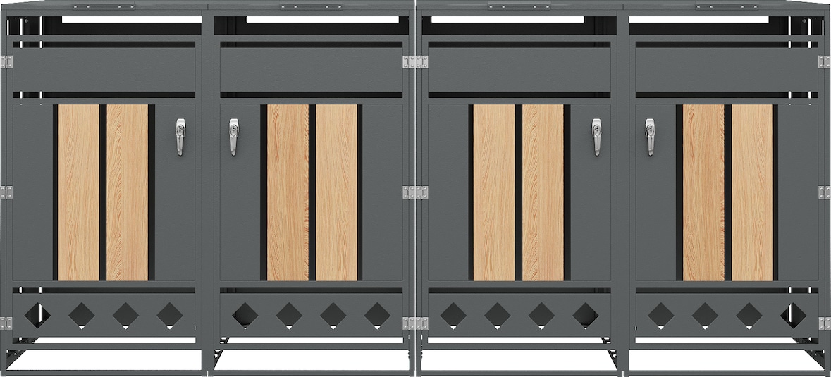 Merax cubrecontenedor, 264x80x118.5 cm, tapa abatible, gris