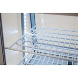 thumbnail of Vitrina refrigerada con 2 puertas, 2 estantes, plástico/cristal, 67,5 x 68,2 x 45 cm, refrigeración por aire, 100L, blanca, Polar CC666