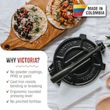 thumbnail of Victoria Pressa per Tortillas Messicane in Ghisa 20cm Pataconera Colombiana Roti Maker, VIC-36997, Nero