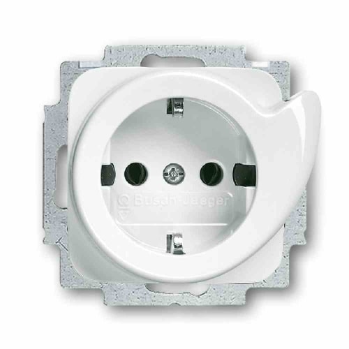 Reflex SI Steckdose, 1f, alpinweiß, glänzend, Unterputz, horizontal/vertikal, IP20, Zentralplatte