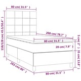 thumbnail of vidaXL Boxspringbett mit Matratze & LED Dunkelgrau 80x200 cm Stoff