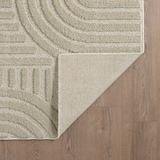 thumbnail of Teppich Wohnzimmer 3D Skandinavischer Boho Modern Waschbar Strapazierfähig Esszimmer OEKO-TEX Rund Beige 160x160 cm – RIGI von Kadima Design