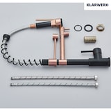 thumbnail of Björn | Keuken zwart rosé goud gastronomisch | Twee douches | Professionele roestvrijstalen keukenkraan | Restaurant met dubbele spoelbak