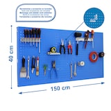 thumbnail of Painel metálico porta-ferramentas 1500x400 mm azul + 14 Ganchos + 3 Acessórios