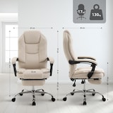 thumbnail of Silla de oficina de tela Castle Crema