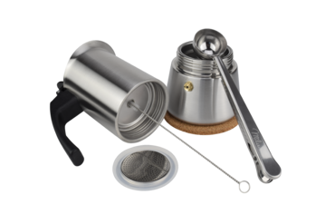 Milu Espresso Maker (Niet Inductie) | 2, 3, 6, 9 Bekers | Aluminium Espresso Pot, Stovetop Moka Pot, Coffee Maker Set inclusief onderzetter, lepel, borstel (Italia, 6 kopjes (300ml