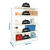 thumbnail of Estanteria metalica de media carga Ecoforte  metalica 5 estantes blanco/galva 2000x1800x600