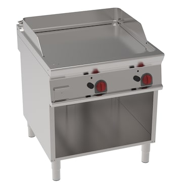 EURAST - Plancha-frytop fe 15 mm a gas lisa sobre soporte abierto - 800x900x900 mm - 16 Kw - 36740313