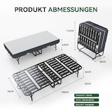 thumbnail of Klappbett 190x96 Twin Gästebett faltbar mit Komfort-Matratze, Metallrahmen, Rollen, platzsparend, mobil, hohe Belastbarkeit, Schwarz