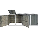 thumbnail of Décoshop26 - Abris de poubelles extérieur conteneurs à ordures jusqu'à 8 bacs avec couvercle 126x316x98 cm bois certifié FSC 04_0002871