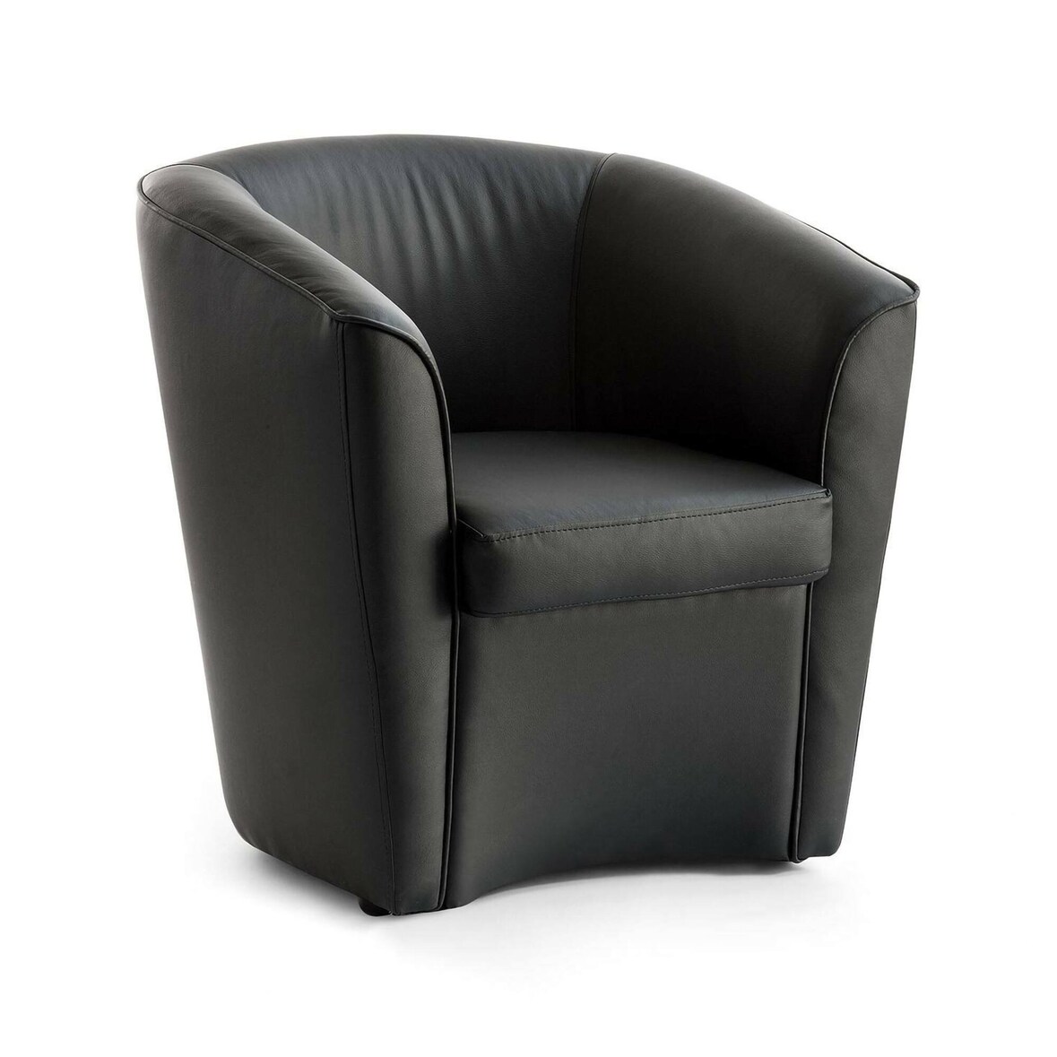 Dmora Poltrona Annaluna, Poltrona da salotto, 100% Made in Italy, Poltroncina relax in ecopelle, Cm 70x60h74, Nero