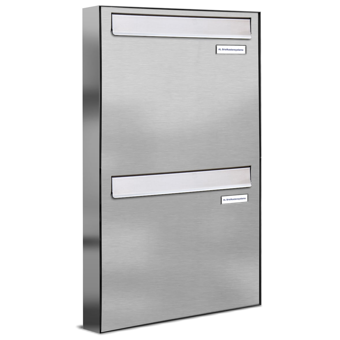 AL Briefkastensysteme 2 Fächer Premium Edelstahl Durchwurf Briefkasten Anlage für Post A4, modern, robust, wetterfest, Artikelnummer: 331V2DZ1