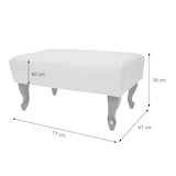 thumbnail of Pouf poggiapiedi ottomano stile vittoriano Chesterfield ecopelle bianco