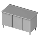 thumbnail of Stalgast Edelstahl Arbeitsschrank mit Flügeltüren, 1200x700x850 mm, mit Flügeltürschrank rechts, mit Aufkantung, verschweißt