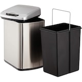 thumbnail of Helloshop26 - Lixeira de cozinha com tampa automática e recipiente de vedação prateado de 12 litros 13_0002336