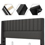 thumbnail of Stauraumbett 140x200 cm mit hydraulischem Bettkasten und gepolstertem Kopfteil – modernes Design in Grau