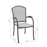 thumbnail of METRO PROFESSIONAL Cadeirão empilhável com almofada Cassiopia, aço/madeira de eucalipto, cinzento