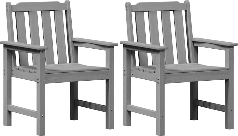 vidaXL Garten-Esszimmerstuhl 2 pcs Hellgrau 65,5 x 59 x 88 cm HDPE