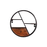 thumbnail of SIT Möbel Wandplank rond | 3 planken, 1 lade | Mangohout natuur | Frame antiek metaal antiek zwart | B 50 x D 13 x H 50 cm | 09274-01 | Serie PANAMA