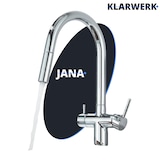 thumbnail of Jana | Grifo extensible de 3 vías premium cromado brillo | Grifo de osmosis acero inoxidable cocina 360 grados | filtro 3 conexiones arco alto