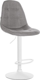 thumbnail of CHEFGASTRO Barhocker MONTE CARLO Stoff Weiß HxBxT 99x47x56cm Metall Grau Barstuhl
