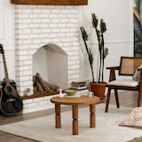 thumbnail of Dmora Wohnzimmertisch Dpedron, Niedriger Wohnzimmertisch, Kaffeeregal, Couchtisch für Sofa, 60x60h40 cm, Eiche