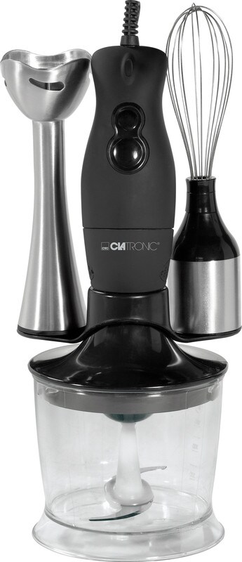 Clatronic SMS 3190 Frullatore a immersione Set,  tritatutto, miscelatore a pale, 2 velocità, 200 W, 200W, Nero
