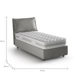 thumbnail of Dmora Letto singolo Penelope, Letto contenitore con rivestimento in tessuto, 100% Made in Italy, con materasso Cm 90x190 incluso, Grigio