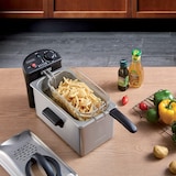 thumbnail of Kitchencook - Friteuse 3l Inox Semi Pro - 2100w - Couvercle Avec Fenêtre - Rangement Compact - Pieds Antidérapants