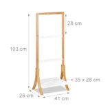 thumbnail of Relaxdays Handtuchhalter Bambus, mit Ablage & 3 Handtuchstangen, freistehender Handtuchständer, 103x41x28cm, natur/weiß