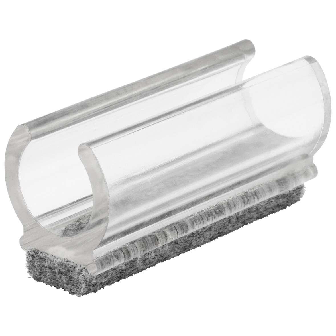 WAGNER Klemmschalengleiter für Rundrohr 4tlg. - 50 x 11/16 x 16/24 mm, Filz 8 mm, Kunststoff transparent - 15069199