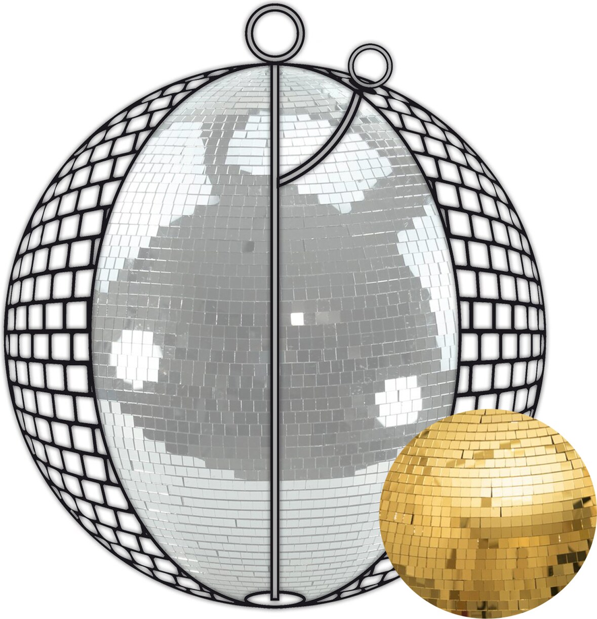 Spiegelkugel 75cm gold Safety Discokugel Mirrorball Party Disko Deko