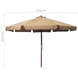 thumbnail of vidaXL Parasol met houten paal 330 cm taupe