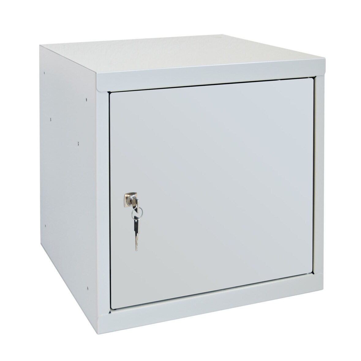 PROREGAL Schließfachwürfel Blocky mit Zylinderschloss + 2 Schlüssel | HxBxT 40x40x40cm | Lichtgrau