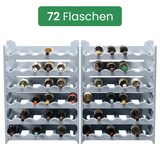 thumbnail of ARTECSIS Weinregal stapelbar Kunststoff für 72 Flaschen, stabiles Flaschenregal für Gastronomie und Lagerraum, erweiterbare Weinlagerung, Beton grau