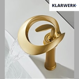 thumbnail of NAVIS | Design Wasserfall Wasserhahn Bad Gold matt hohe Badarmatur|Elegante Premium Edelstahl Armatur Für hohe Waschbecken|Mischbatterie 2 Anschlüsse