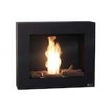 thumbnail of Cheminée à l'éthanol en noir avec des bûches décoratives