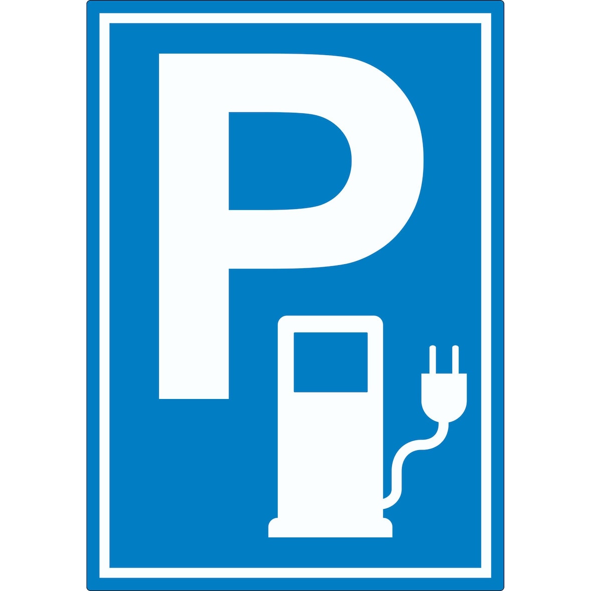 Parkplatz Stromtankstelle Aufkleber Elektrofahrzeug A4 (210x297mm)