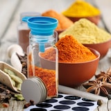 thumbnail of Relaxdays Gewürzgläser 36er Set, Streueinsatz, Gewürzdosen Glas, 120ml, inkl. Etiketten, Stift & Trichter, transparent